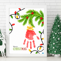 Christmas Bell Handprint Craft for Kids | Preschool & Toddler Christmas Keepsake Printable with Free Coloring Page