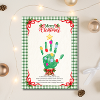 Christmas Tree Handprint Craft for Kids | Merry Christmas Printable Keepsake with Free Coloring Page