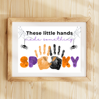 Halloween Handprint Craft Printable | These Little Hands Made Something Spooky | Halloween Keepsake for Kids | Preschool & Daycare Craft