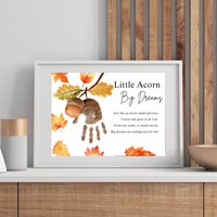 Little Acorn, Big Dreams Handprint Craft | Fall Preschool Keepsake | Acorn Handprint Printable | Autumn Classroom Activity