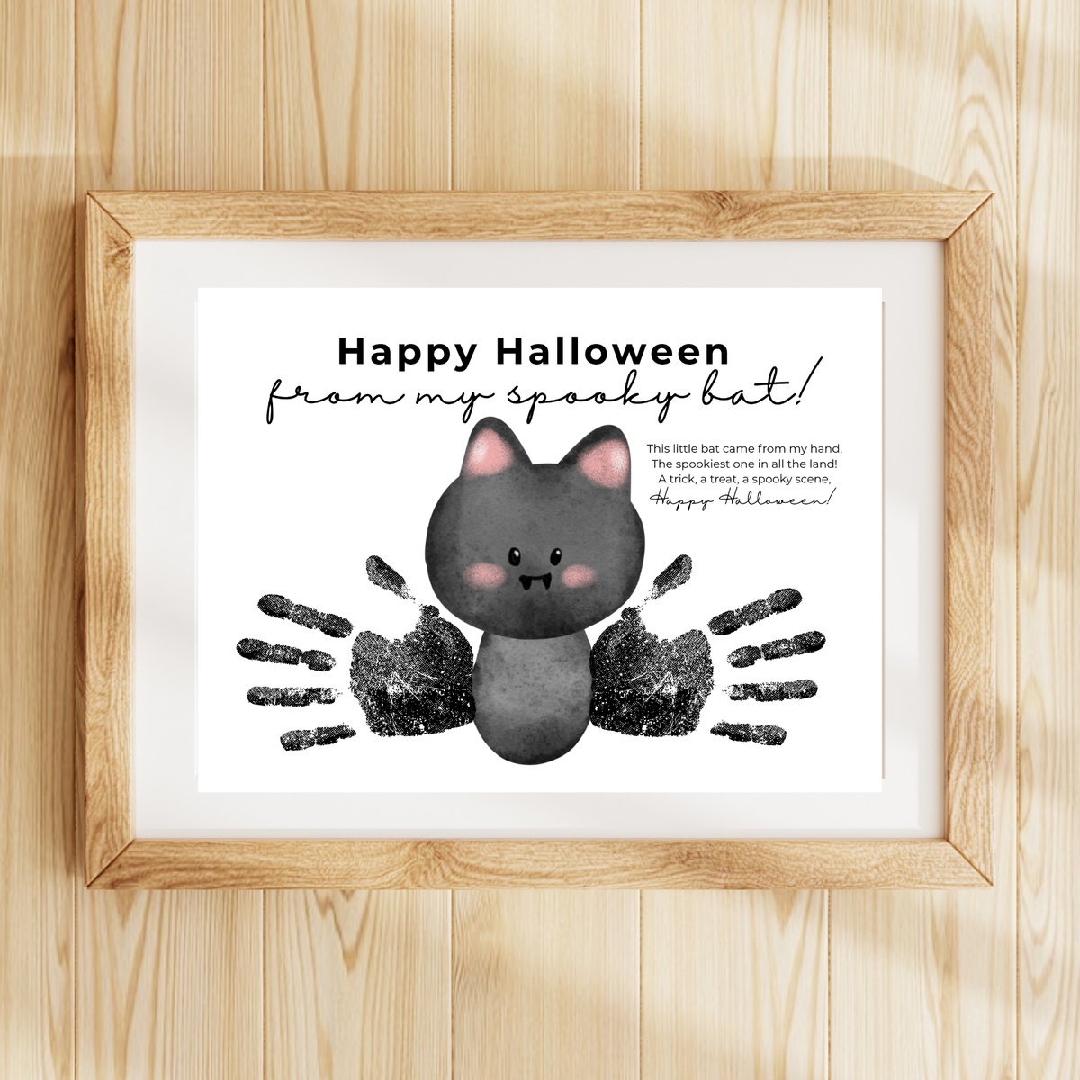 Happy Halloween Bat Handprint Craft Printable | Spooky Bat Keepsake for Kids | Preschool Halloween Activity | Daycare & Classroom Craft