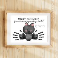 Happy Halloween Bat Handprint Craft Printable | Spooky Bat Keepsake for Kids | Preschool Halloween Activity | Daycare & Classroom Craft
