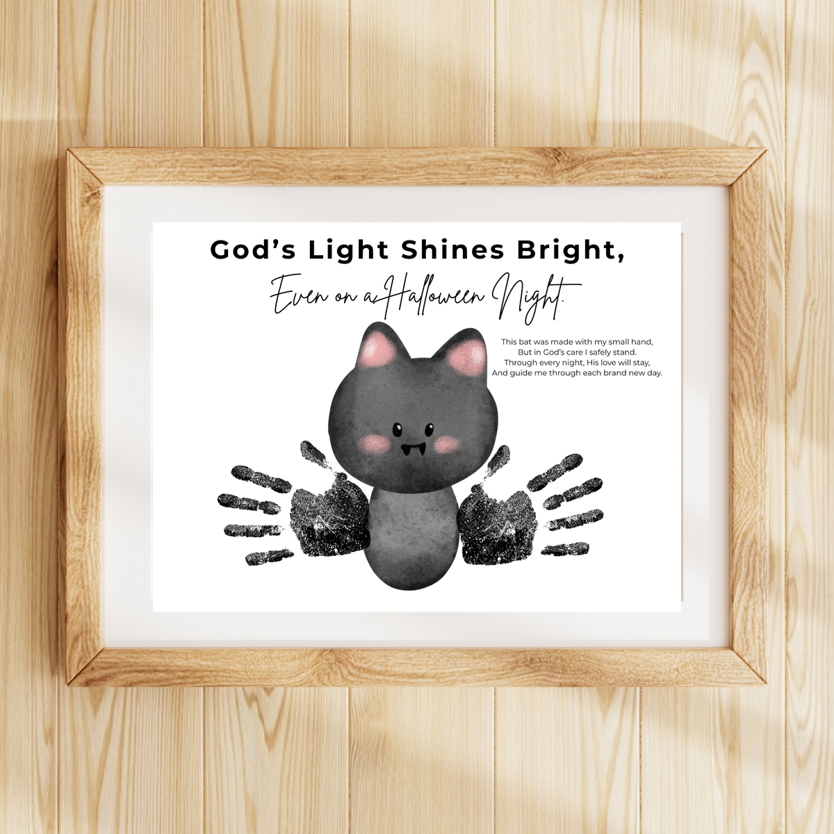 Christian Halloween Bat Handprint Craft Printable | Faith-Based Halloween Keepsake Activity for Kids | Preschool Christian Halloween Craft | Sunday School Printable