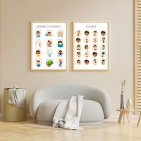 Feelings & Calming Techniques Digital Print Set of 2 | SEL Classroom Wall Art Printable | Social Emotional Learning Calm Down Corner | Instant Download Bundle