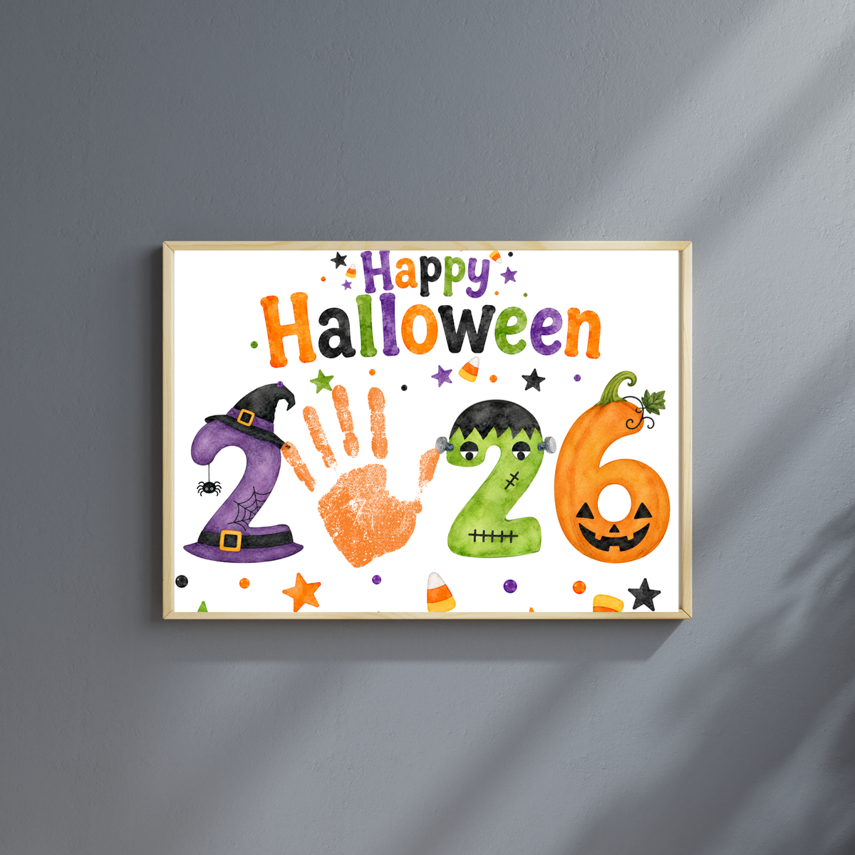 appy Halloween 2026 Handprint Craft Printable | Halloween Keepsake Activity for Kids | Preschool Halloween Craft | Daycare & Classroom Printable