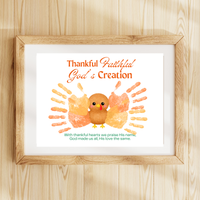 Thankful Faithful God's Creation Handprint Turkey Craft Printable | Christian Thanksgiving Handprint Activity | Preschool Fall Keepsake PDF