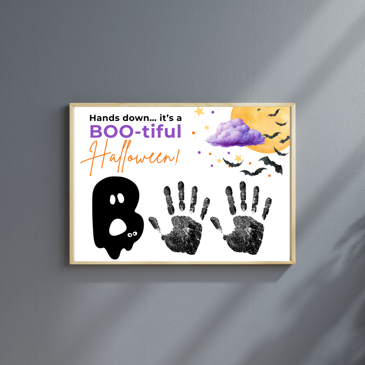 Hands Down It's a BOO-tiful Halloween Handprint Craft Printable | Halloween Keepsake Activity for Kids | Preschool Halloween Craft | Daycare & Classroom Printable