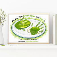 Green Eggs and Ham Handprint Craft Printable | Kids Reading Activity | Literacy Art Keepsake PDF