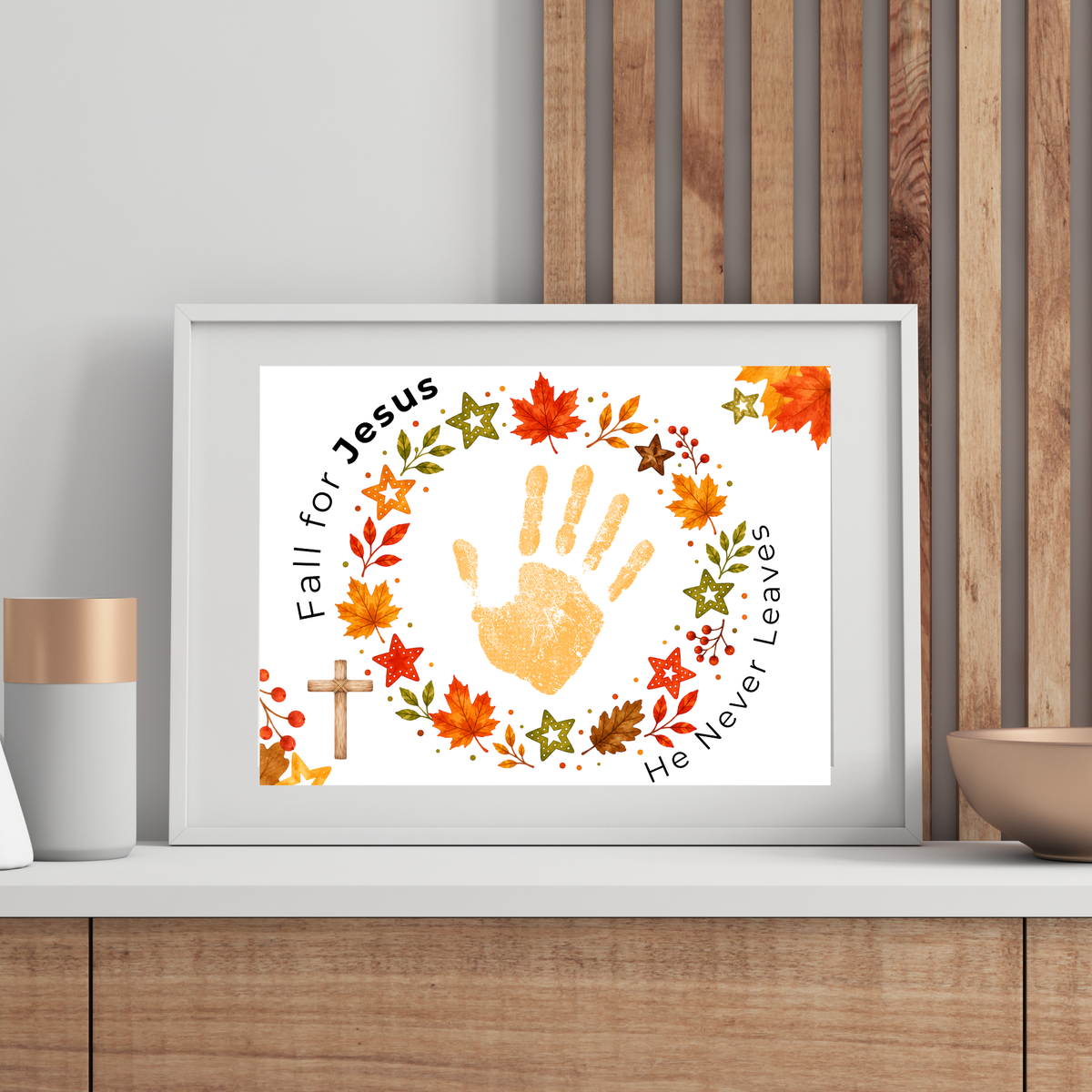 Fall for Jesus Handprint Wreath Craft | Christian Fall Printable | Preschool Autumn Keepsake