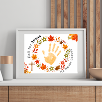 Fall for Jesus Handprint Wreath Craft | Christian Fall Printable | Preschool Autumn Keepsake