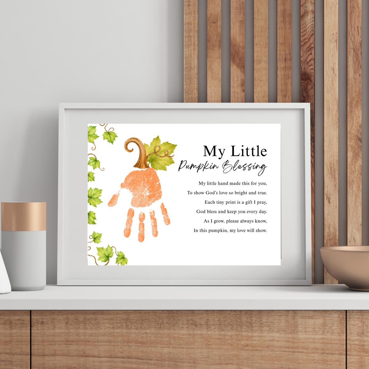 My Little Pumpkin Blessing Handprint Craft Printable | Christian Fall Keepsake | Preschool Pumpkin Handprint Activity
