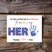 Veterans Day Handprint Craft for Kids | My Hero Veteran Printable Keepsake | Military Family Activity