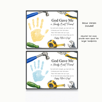 Christian Father Figure Handprint Craft Printable | God Gave Me a Handy Best Friend | Faith-Based Keepsake Gift for Dad Grandpa Uncle Mentor