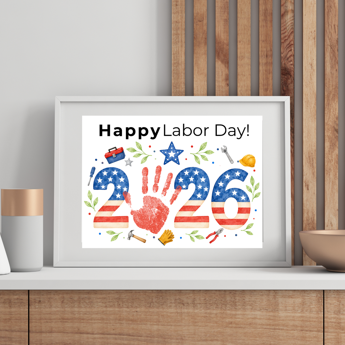 Happy Labor Day 2026 Handprint Craft | Printable Labor Day Keepsake for Preschool & Kindergarten