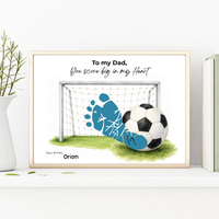 Soccer Father’s Day Footprint Craft Printable, To My Dad You Score Big in My Heart, Soccer Keepsake Gift from Kids, Sports Dad Father’s Day Craft