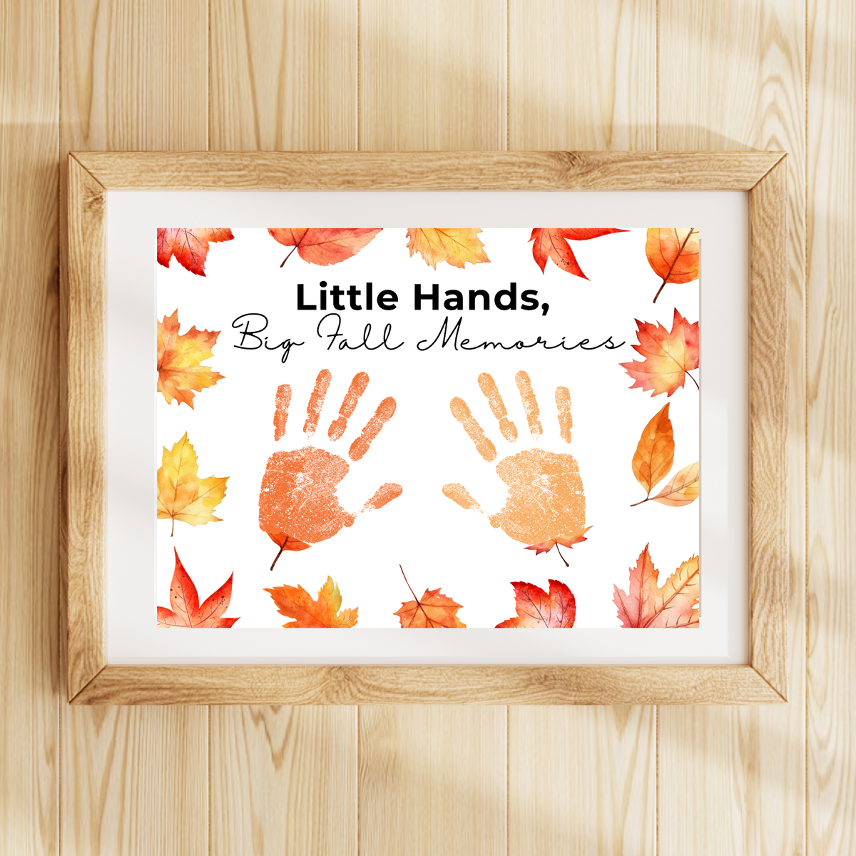 Fall Handprint Craft Printable | Little Hands Big Fall Memories | Autumn Keepsake Activity for Preschool & Kindergarten