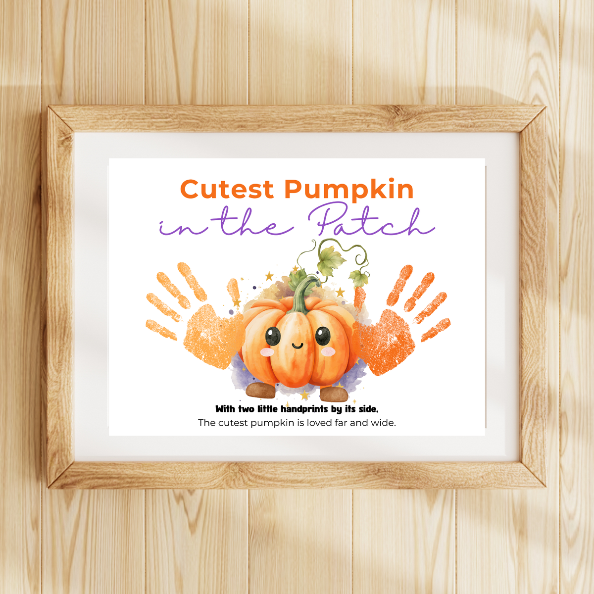 Pumpkin Handprint Craft Printable | Cutest Pumpkin in the Patch | Fall Keepsake Activity for Preschool & Kindergarten
