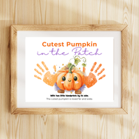 Pumpkin Handprint Craft Printable | Cutest Pumpkin in the Patch | Fall Keepsake Activity for Preschool & Kindergarten