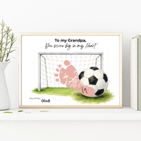 Soccer Grandpa Footprint Craft Printable, To My Grandpa You Score Big in My Heart, Grandpa Soccer Keepsake Gift, Sports Grandpa Gift from Kids