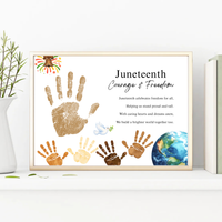 Juneteenth Courage & Freedom Handprint Craft Printable | Juneteenth Activity for Kids | Diversity & Inclusion Keepsake