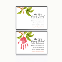 My First Day of School Apple Handprint Craft Printable | Back to School Apple Poem Keepsake | Preschool Kindergarten Activity