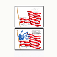Happy Independence Day Handprint Craft Printable | July 4th Flag Handprint Art | Patriotic USA Keepsake Activity for Kids | Fourth of July Craft