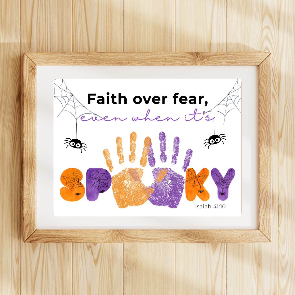 Christian Halloween Handprint Craft Printable | Faith Over Fear Kids Craft | Isaiah 41:10 Bible Activity | Sunday School Halloween Keepsake