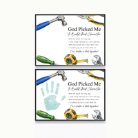 Christian VBS Construction Handprint Craft Printable | God Picked Me to Build Good Character | Vacation Bible School Keepsake Activity