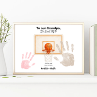 Basketball Handprint Craft for Grandpa, To Our Grandpa The Real MVP Printable, Father’s Day Gift from Grandkids, Sports Grandpa Keepsake