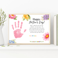 Mother’s Day Handprint Craft Printable | Happy Mother’s Day Keepsake Gift from Kids | Preschool DIY Handprint Art | Floral Mom Gift PDF