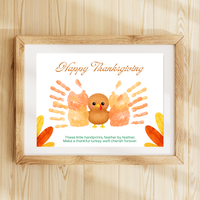 Happy Thanksgiving Turkey Handprint Craft Printable | Thanksgiving Handprint Keepsake | Preschool Fall Activity PDF