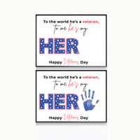 Veterans Day Handprint Craft for Kids | My Hero Veteran Printable Keepsake | Military Family Activity