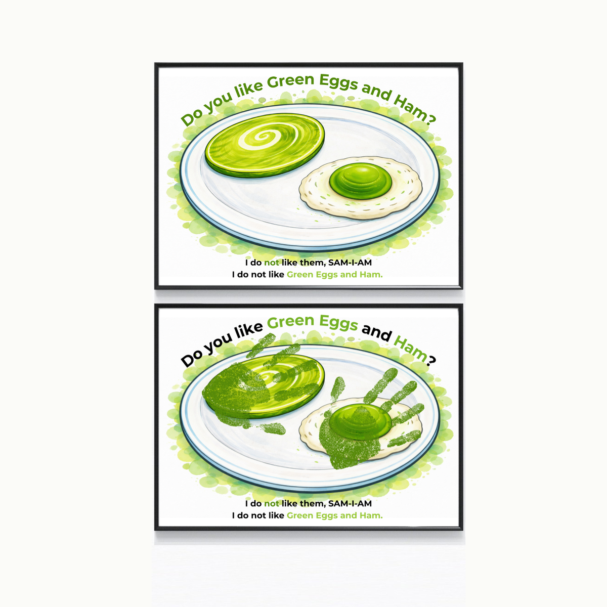 Green Eggs and Ham Handprint Craft Printable | Kids Reading Activity | Literacy Art Keepsake PDF