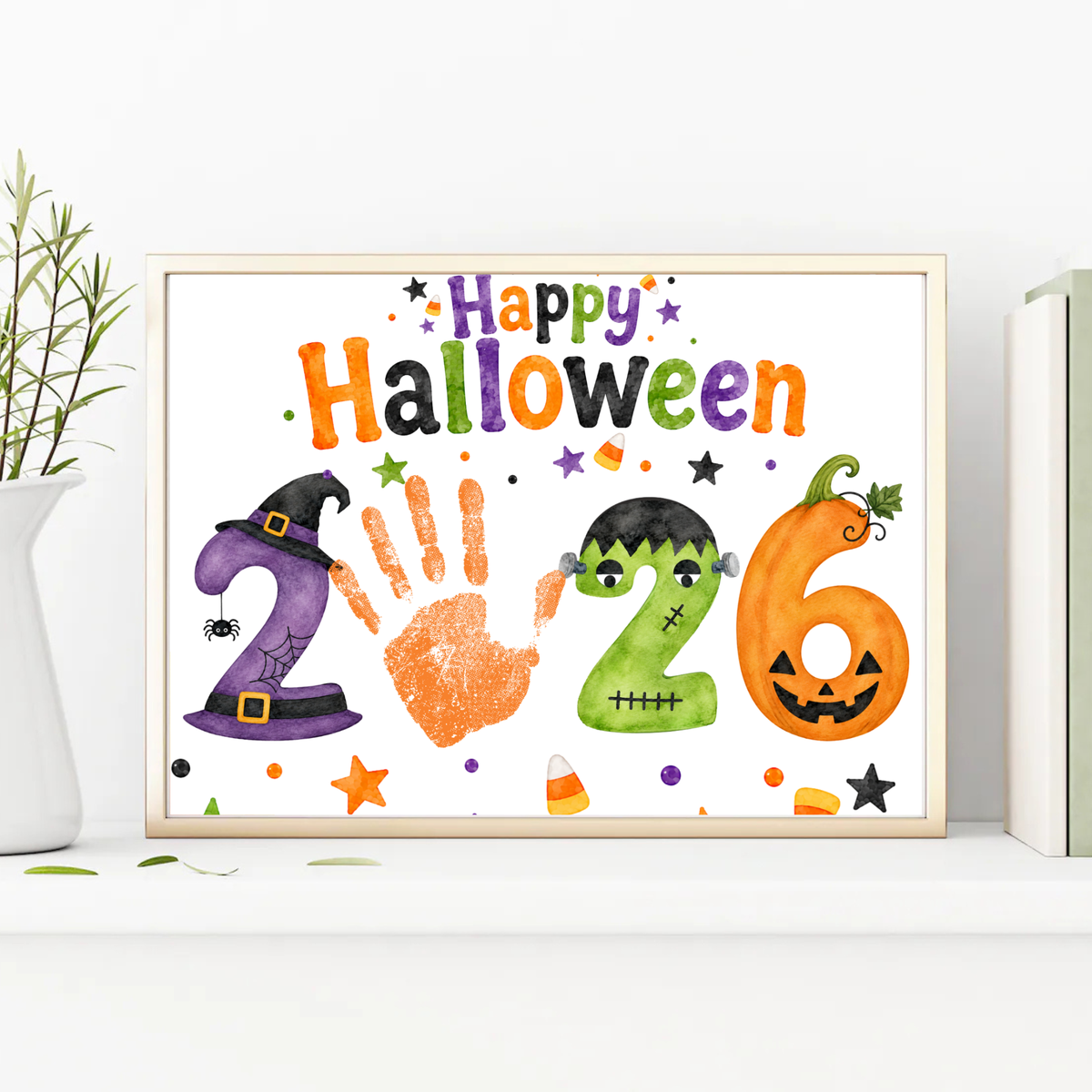 appy Halloween 2026 Handprint Craft Printable | Halloween Keepsake Activity for Kids | Preschool Halloween Craft | Daycare & Classroom Printable