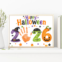 appy Halloween 2026 Handprint Craft Printable | Halloween Keepsake Activity for Kids | Preschool Halloween Craft | Daycare & Classroom Printable