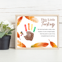 This Little Turkey Poem Handprint Craft | Thanksgiving Turkey Keepsake Printable