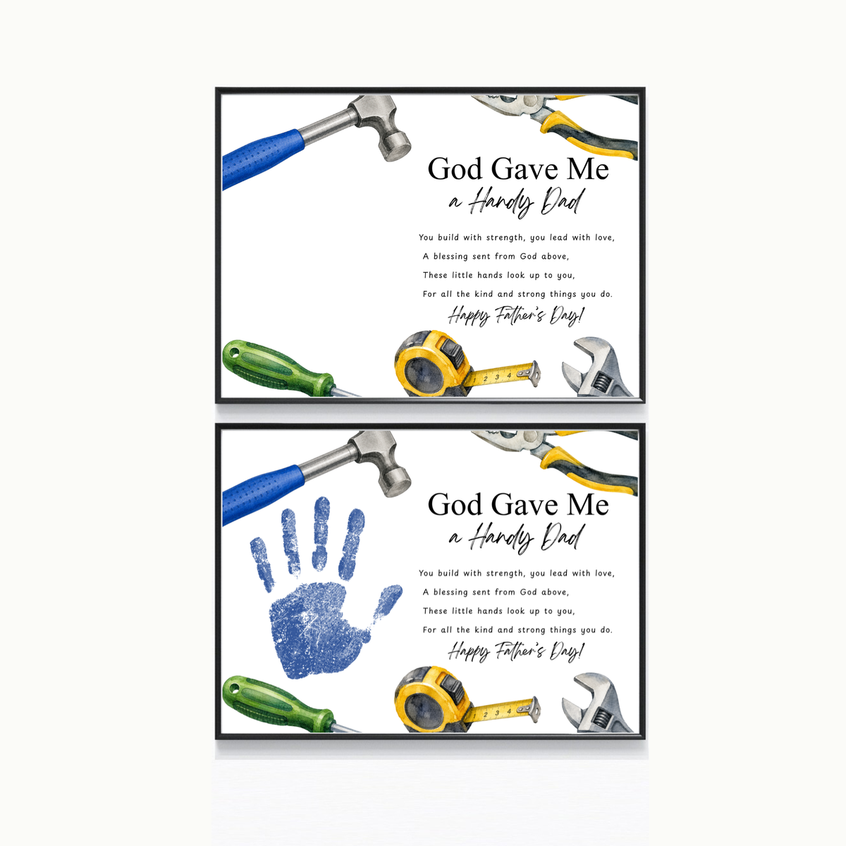 Christian Father’s Day Handprint Craft Printable, God Gave Me a Handy Dad, Tool Theme Father’s Day Keepsake, Faith Based Dad Gift
