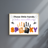 Halloween Handprint Craft Printable | These Little Hands Made Something Spooky | Halloween Keepsake for Kids | Preschool & Daycare Craft