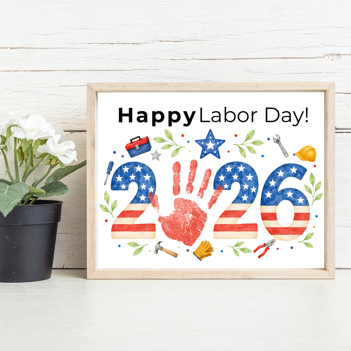 Happy Labor Day 2026 Handprint Craft | Printable Labor Day Keepsake for Preschool & Kindergarten
