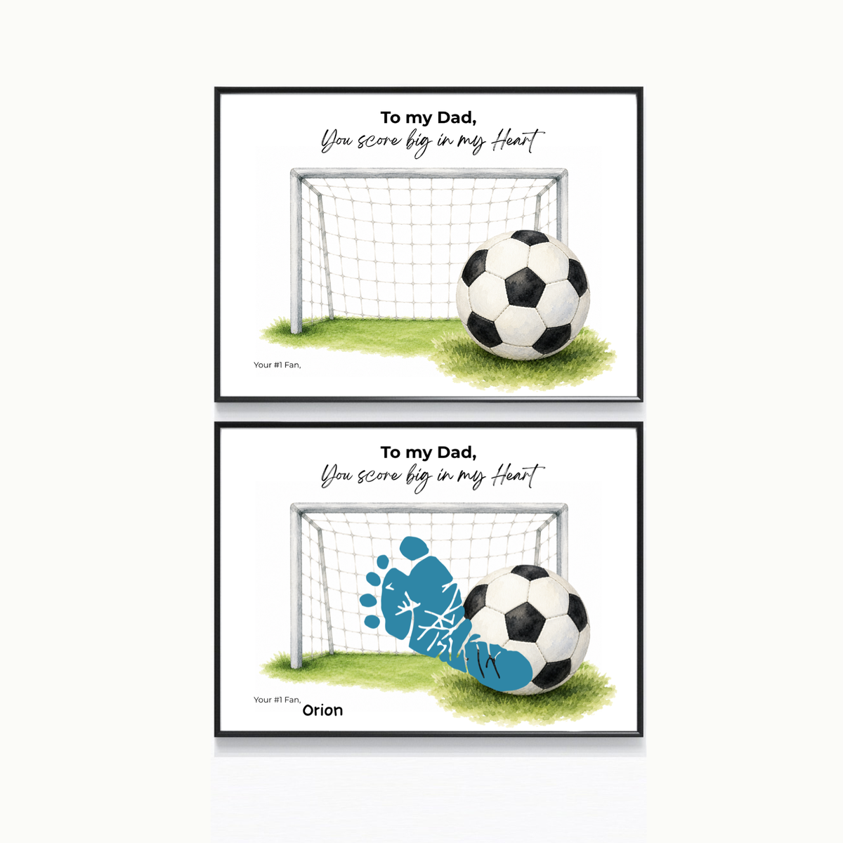 Soccer Father’s Day Footprint Craft Printable, To My Dad You Score Big in My Heart, Soccer Keepsake Gift from Kids, Sports Dad Father’s Day Craft