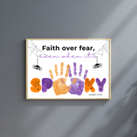 Christian Halloween Handprint Craft Printable | Faith Over Fear Kids Craft | Isaiah 41:10 Bible Activity | Sunday School Halloween Keepsake