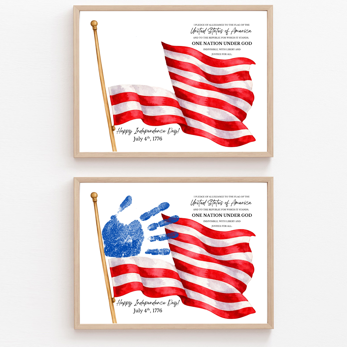 Happy Independence Day Handprint Craft Printable | July 4th Flag Handprint Art | Patriotic USA Keepsake Activity for Kids | Fourth of July Craft