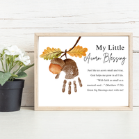 My Little Acorn Blessing Handprint Craft Printable | Christian Fall Keepsake | Preschool Acorn Handprint Activity