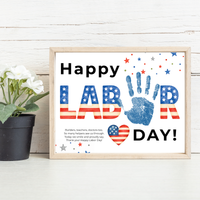 Happy Labor Day Handprint Craft Printable | Preschool Labor Day Keepsake | Community Helpers Activity | Daycare Classroom Craft