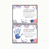 Christian July 4th Poem Handprint Craft Printable, 250 Years of Freedom, One Nation Under God, Patriotic Keepsake Activity for Kids