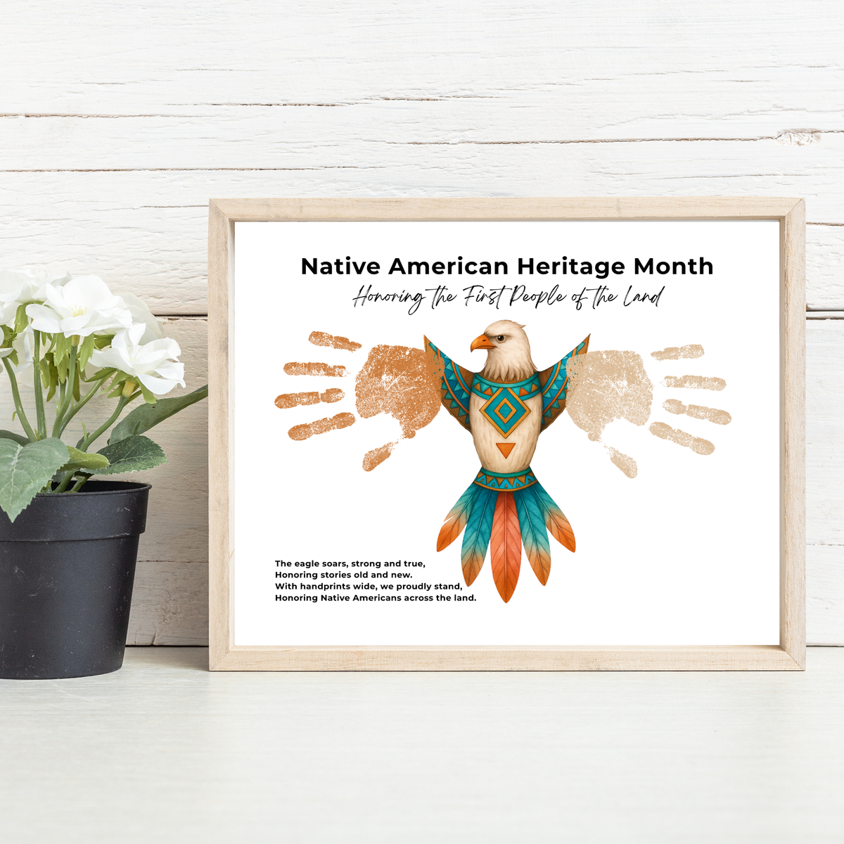 Native American Heritage Month Handprint Craft | Eagle Keepsake Printable