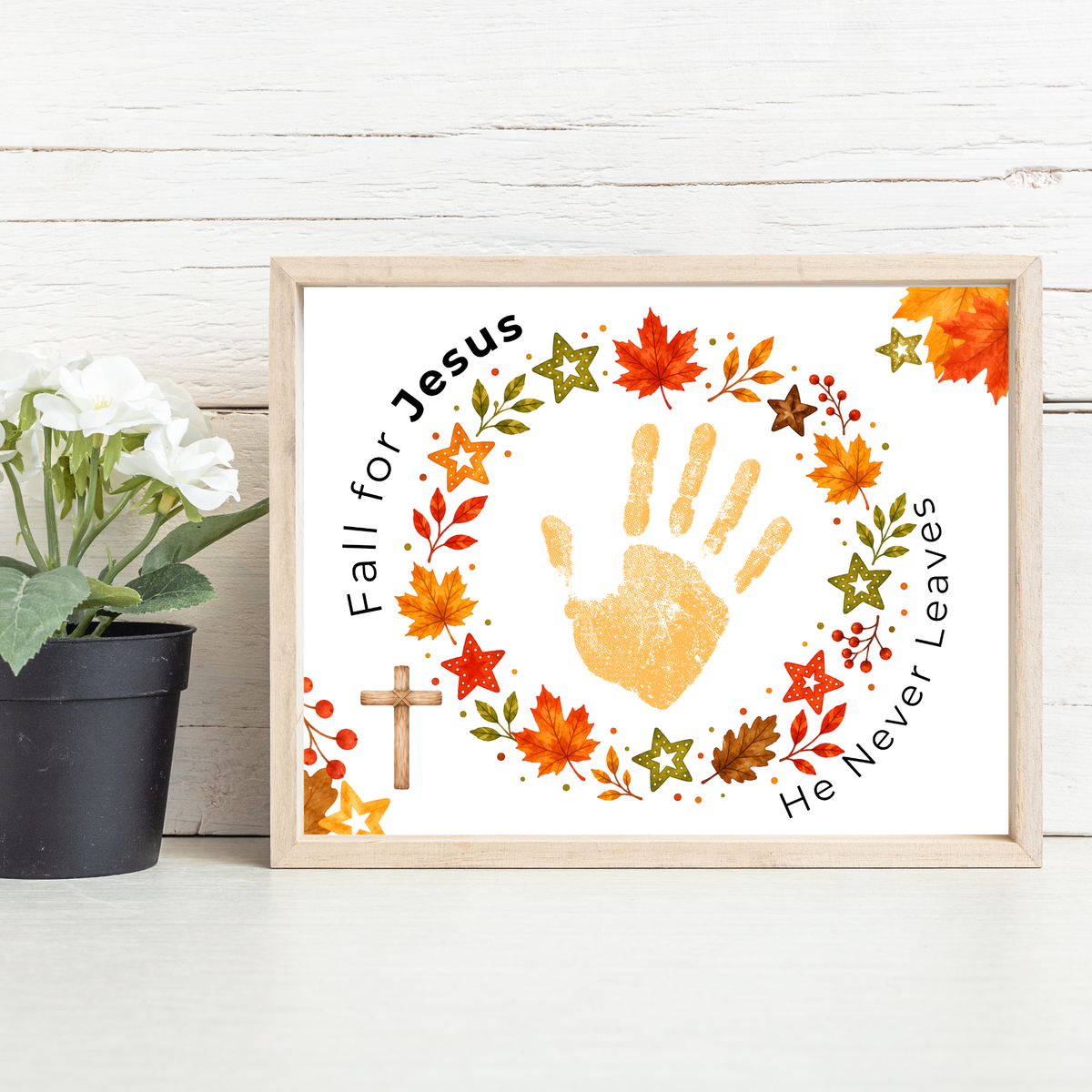 Fall for Jesus Handprint Wreath Craft | Christian Fall Printable | Preschool Autumn Keepsake