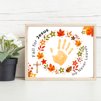 Fall for Jesus Handprint Wreath Craft | Christian Fall Printable | Preschool Autumn Keepsake
