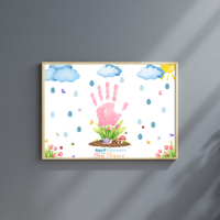 April Showers Bring May Flowers Handprint Craft Printable | Spring Handprint Keepsake | Preschool Spring Activity PDF