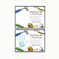 Christian Father's Day Handprint Craft Printable | God Gave Me a Handy Grandpa Grampy Papaw | Faith-Based Grandpa Gift from Kids | Grandfather Keepsake